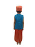BookMyCostume  Arabian Boys Western Belly Dance Costume Shirt Harem Pant Cap for Kids Costume | Blue & Red